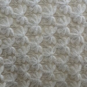 tule bordado 3d branco
